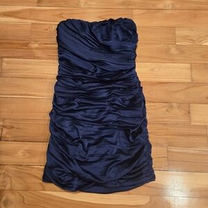 Express Midnight Blue Strapless Dress